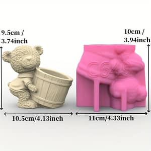 1pc Cute Bear Silicone Mold For Succulent Plant Pot, Plaster Mold And Resin Casting, Decorative Bear Flower Pot Mold Arts, Crafts & Sewing Shop Online at Dubai Trades 2