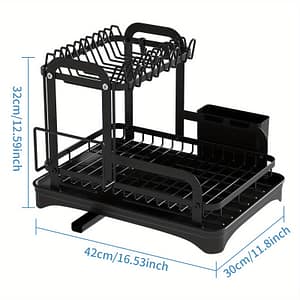 1pc Dish Drying Rack For Kitchen Counter Over The Sink, Larger 2-tier Dish Drying Rack Set With Double-layer Bowl Rack, Cup Rack, Cutting Board, Accessories Business, Industry & Science Shop Online at Dubai Trades