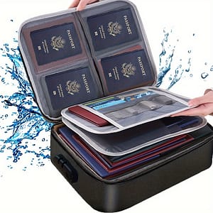 1pc Document Bag With Combination Lock, 3-layer File Storage Case With Water-resistant Zipper, Portable Organizer Bag For Laptop, Files, Certificates For Hotel File & Folder Accessories Shop Online at Dubai Trades