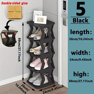 1pc Double Row Shoe Rack, Space Saving Foldable Shoe Rack For Home And Dormitory – Free Standing Narrow Shoe Shelf For Indoor Doorway Storage Utility Racks Home & Kitchen Shop Online at Dubai Trades