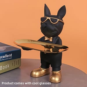 1pc Elegant French Bulldog Figurine With Golden Accents – Stylish Resin Key Holder & Desktop Decor For Living Room, Entrance, Or Party Display, Dog Decor Collectible Dolls Shop Online at Dubai Trades