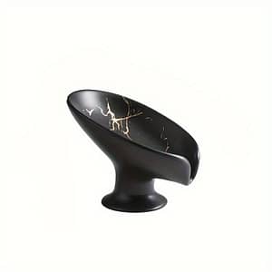 1pc Elegant Marble-patterned Ceramic Soap Dish With Self-draining Feature – Leaf-shaped, Easy To Clean, Keeps Soap Dry & Stylish For Bathroom Decor Bath Shop Online at Dubai Trades