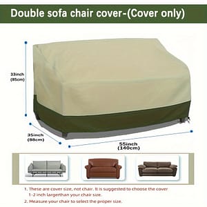 1pc Fashion Rip- Sofa Cover, Heavy Duty Outdoor Sofa Cover, Uv Protection Outdoor Sofa Cover, Lawn Patio Outdoor Furniture Cover (beige And Green) Loveseat Covers Shop Online at Dubai Trades 2