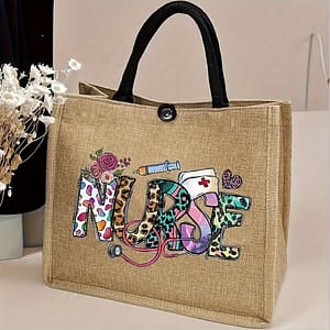 1pc, Fashionable Letter Print Tote Bag For Women, Lightweight Large Beach Bag, Shopping Handbag, Nurse Bag With Material Clothing, Shoes & Jewelry Shop Online at Dubai Trades