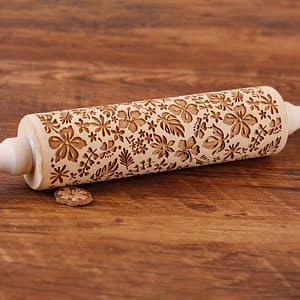 1pc, Flowers Leaves Rolling Pin, Wooden Embossing Dough Roller, For Pizza, Pie, Cookie, Dumplings, Noodles, And More, Kitchen Utensils, Kitchen Gadgets, Kitchen Accessories, Inch Bakeware Shop Online at Dubai Trades