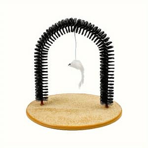 1pc Foldable Pvc Cat Self-groomer Arch – Multi-functional 4-in-1 Cat Hair Brush, Scratcher, And Grooming Tool For All Ages, Space-saving Design, No Battery Required Cats Shop Online at Dubai Trades