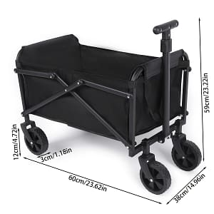 1pc Foldable Shopping Cart With Cover – Stainless Steel 3 Wheels, Double Stair Climbing Cart Large Capacity Trolley For Groceries Carts & Stands Shop Online at Dubai Trades 2
