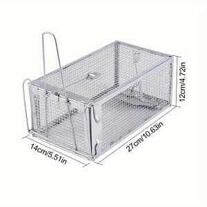 1pc, Heavy-duty Metal Rat Trap Cage, 10.63in X 5.5in X 4.72in, Reusable Rodent With Auto Door Lock Bait Plate For Indoor Control Patio, Lawn & Garden Shop Online at Dubai Trades 2