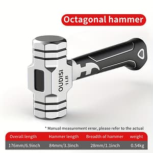1pc High-carbon Steel Octagonal Ball Hammer – Ergonomic Handle For Home, Car Escape, Woodworking & Hardware Installation – Durable Industrial Tool Ball-Peen Hammers Shop Online at Dubai Trades