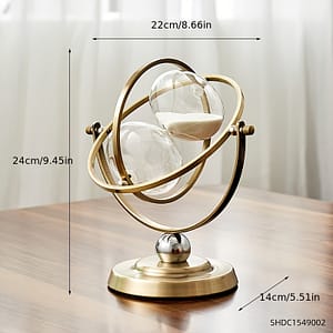 1pc Hourglass 30 Minute Sand Timer, 720° Rotating Antique Clock, Vintage Sand Watch , Metal Half For Office Desk Home Wedding Decor Collectible Figurines Shop Online at Dubai Trades