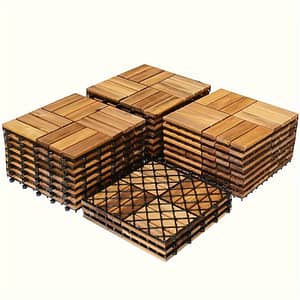 1pc Interlocking Wooden Deck Tiles For Outdoor Patio , Wood Flooring, Hand Wash Only, 100% Wood Decking Decor Building Materials Shop Online at Dubai Trades