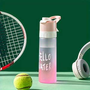 1pc Large Capacity Gradient Sports Water Bottle With Spray Function – Pp, Portable & Essential For Summer Cooling, Available In Blue/green/pink With “” Motif Dining & Entertaining Shop Online at Dubai Trades