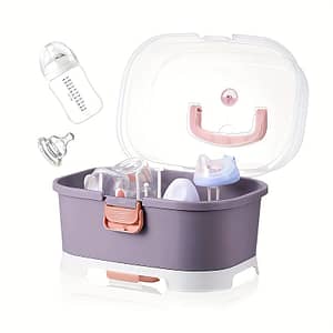 1pc Large Capacity Portable Bottle Drying Rack With Lid Cover, Protection, Cutlery Storage For Home Kitchen Travel Outdoors – Durable Plastic Material Baby Products Shop Online at Dubai Trades