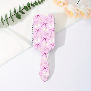 1pc Large Paddle Hair Brush With Gentle Plastic Bristles – Cute Cartoon & Bow Pattern, Abs Plastic Handle – Portable Massage Cushion Comb For Normal Hair Types Beauty & Personal Care Shop Online at Dubai Trades