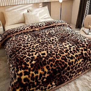 1pc Leopard Print Flannel Blanket – Luxurious In Brown, Black & Beige – Bedroom, , Living Room, Dorm, Car, Sofa & Travel – Versatile Design Bed Blankets Shop Online at Dubai Trades