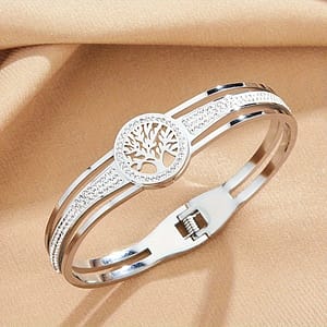 1pc Life Tree Bangle, Stainless Steel Jewelry, Holiday Gift Bangle Shop Online at Dubai Trades