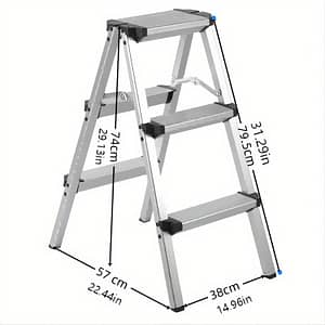 1pc Lightweight Dual-sided Aluminum Folding Ladder – , Portable Design With Strips, 8cm Wide Pedals For Home Renovation & Diy Projects, Ladder Foldable Building Supplies Shop Online at Dubai Trades