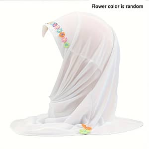 1pc Little Girls Flower Hijab, Arabian Headscarf, Suitable For 3-6 Years Old Accessories Shop Online at Dubai Trades