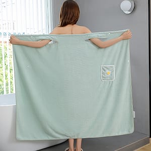 1pc Long Non-shedding Super Towel, Wearable Absorbent Women’s Towel Bathrobe With Pocket, Daisy Pattern Hosuehold Wrap Towel Robe, Bathroom Supplies, Home Supplies Bath Shop Online at Dubai Trades