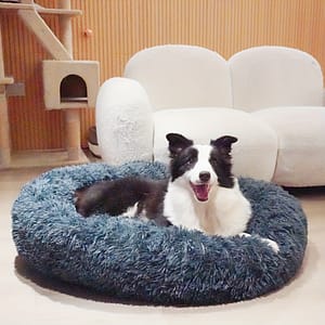 1pc Long Plush Dog Bed, Large Pet Round Bed, Ped Calming Sleeping Nest, Pet Bed Sofa Cushion Christmas Gift Beds & Furniture Shop Online at Dubai Trades
