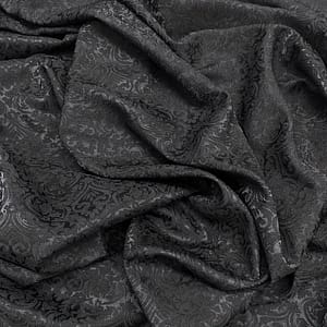 1pc Luxurious 3d Textured Jacquard Brocade Fabric, Black Embossed Damask Fabric For Clothing Dress Upholstery Material, 145gsm Arts, Crafts & Sewing Shop Online at Dubai Trades 2