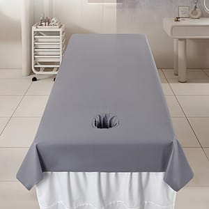 1pc Massage Bed Cover, Solid Color Microfiber Beauty Bed Cover With Face Hole, Soft Comfortable Washable Spa Massage Sheet, Suitable For And Therapists Bedding Shop Online at Dubai Trades