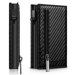 1pc Men’s New Business Rfid Anti-theft Swipe Carbon Fiber Side Push Card Holder Accessories Shop Online at Dubai Trades