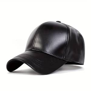 1pc Men’s Pu Leather Baseball Cap For Autumn And Winter Accessories Shop Online at Dubai Trades