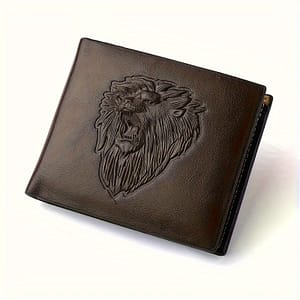 1pc New Men’s Lion Embossed Pattern Wallet, Pu Leather Trifold Money Clip, Multi-card Slot Zipper Wallet, Men’s Purse Gift Accessories Shop Online at Dubai Trades