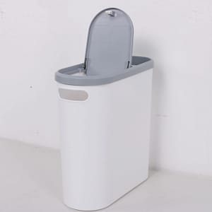 1pc Plastic Household Bathroom Trash Can With Lid – Creative Slit Design, Press-to-open, Large Capacity, Uncharged Manual Operation Desk Accessories & Workspace Organizers Shop Online at Dubai Trades
