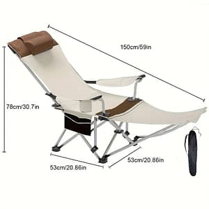 1pc Portable Chair, Square Outdoor Deck Recliner With Super For Fishing, Camping, And Camping & Hiking Shop Online at Dubai Trades