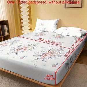 1pc Print Fitted Sheet, Polyester Quilted Bed Cover With Elegant , Machine Washable, 80-85gsm Fabric Weight, Fits Mattresses Up To – Pillowcase Not Included Bedding Shop Online at Dubai Trades