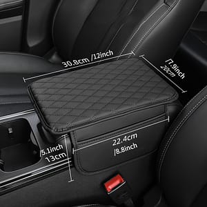 1pc Pu Leather Car Armrest Pad With Quilted Design, Elbow Support & Storage Pocket – Red, -resistant Protective Cushion For Comfortable Driving Automotive Shop Online at Dubai Trades
