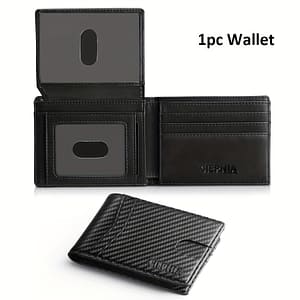 [1pc Rfid Men’] Men’ Slim Bifold Rfid Card Holder With 2 Id Windows, Credit Card Holder Cash Pockets Money Pocket, Father’s Day Gift Accessories Shop Online at Dubai Trades