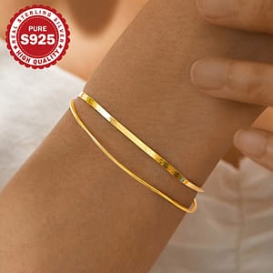 1pc S925 Silver Simple Double Layer Snake Bone Chain Bracelet, Suitable For Women’s , For Her, Low Allergy 2.5g Bracelets Shop Online at Dubai Trades 2