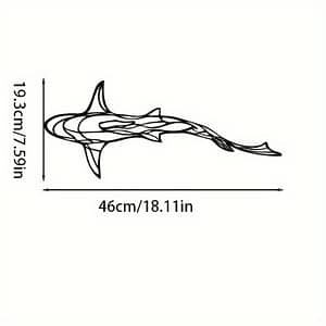 1pc Shark Wall Art Wall Decorations, Line Shark Pendant Minimalist Wall Art Metal Iron Art Hollow Wall Hanging Pendant Ornament, For Home Room Living Room Office Decor Home & Kitchen Shop Online at Dubai Trades