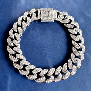 1pc Shine With Initial Buckle Bracelet Hip Hop Solid Iced Out Cuban Link Chain Bracelet For Men And Women Bracelets Shop Online at Dubai Trades