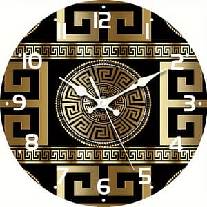 1pc Silent Non-ticking Wooden Wall Clock, Fashionable Greek , Quartz Movement, For Festive Home Decor & Gift Giving, Aa Battery Operated (battery Not Included) Clocks Shop Online at Dubai Trades
