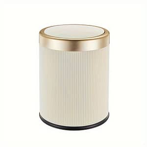1pc Sleek Round Press-top Trash Can With – Plastic, Waste Basket For Stylish Storage, Stylish Waste Storage|| Plastic Bin Home & Kitchen Shop Online at Dubai Trades