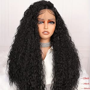 1pc Soft Glueless Preplucked 26 Inches Long 200% Density Black Deep Part Lace Front Wig For Women With Babyhair Heat Temperature Daily Cosplay Wig Beauty & Personal Care Shop Online at Dubai Trades