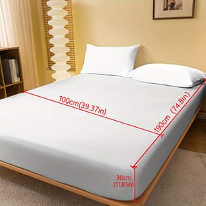 1pc Softtouch Quilted Fitted Sheet, 100% Polyester, Machine Washable, Deep Pocket Under , Solid Color Bedding For Bedroom Bedding Shop Online at Dubai Trades 2