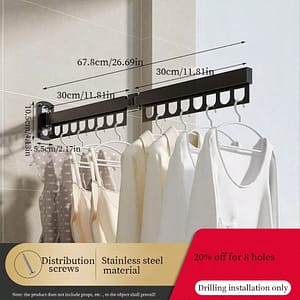 1pc Stainless Steel Folding Clothes Rack – Polished Finish, -mounted Design For & Indoor Use Business, Industry & Science Shop Online at Dubai Trades
