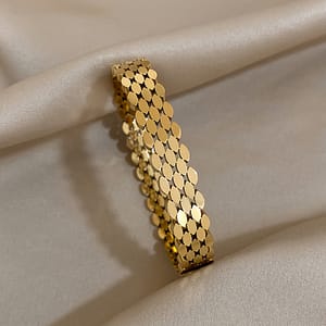 1pc Stainless Steel Oval Golden Bangle Bracelets For Men Women Chic Geometric Waterproof Jewelry Gifts Bangle Shop Online at Dubai Trades