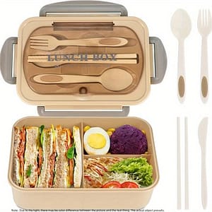 1pc Student Lunch Box Bento Box For Adult, 1000ml Lunch Containers For Adults, Leakproof Lunch Box With Utensils, Bpa Free, 3 Compartment Bento Box Microwave Safe Bento Boxes Shop Online at Dubai Trades