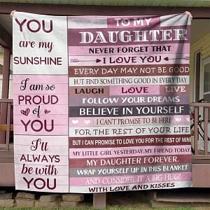 1pc To My Daughter Blanket Text Letter For Daughter Blanket Blanket For Couch Sofa Office Bed Camping Travel, Blanket Bedding Shop Online at Dubai Trades