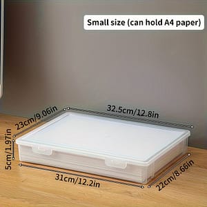 1pc Transparent A4 Size Plastic Document Box For Office And Home, Can Store Papers, Certificates And Other Documents Home Office School Storage Supplies Arts, Crafts & Sewing Shop Online at Dubai Trades