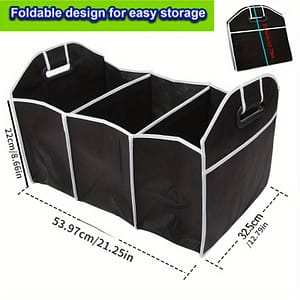 1pc Universal Car Trunk Organizer, Portable Foldable Waterproof Auto Storage Bag With 3 Compartments, For Suv, Truck, Van, Sedan Christmas Gift Automotive Shop Online at Dubai Trades