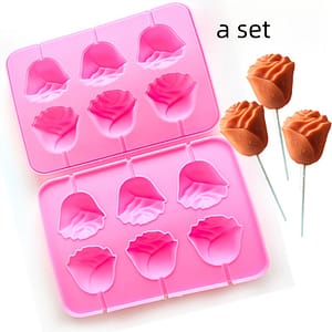 1pc Valentine’s Day 3d Rose Flowers Lollipop Silicone Mold, &, High Temperature Resistant, Reusable Food Grade Chocolate Baking Decoration Tool For Diy , Ideal For Shop Bakeware Shop Online at Dubai Trades