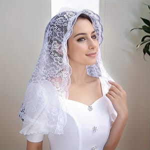 1pc Veil Church Embroidered Lace Mantilla Scarf Head Covering Veils Wedding For Women Accessories Shop Online at Dubai Trades