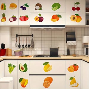1pc Vibrant Fruit-themed Self-adhesive Pvc Wall Sticker – & Easy To Kitchen, Bedroom & Home Decor, Fruit Wall Stickers For Kitchen Labels & Stickers Shop Online at Dubai Trades 2
